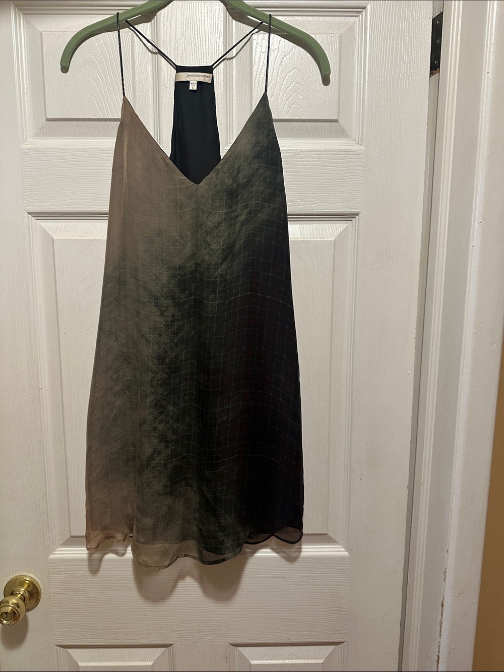 Lavender Brown Ombre Slip Dress in Olive and Brown